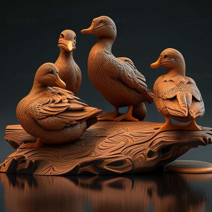 3D model Sitting Ducks game (STL)